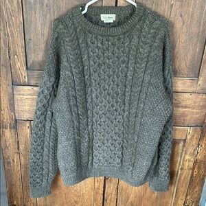 L. L. Bean vintage Ireland cable knit wool sweater